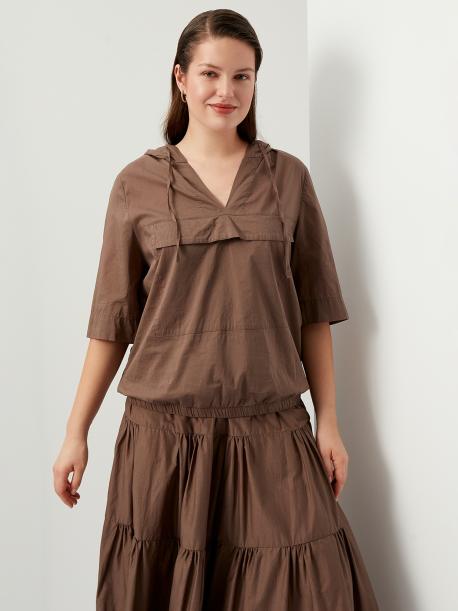 Худи серо-коричневое с коротким рукавом 4XL(56) Lalis
