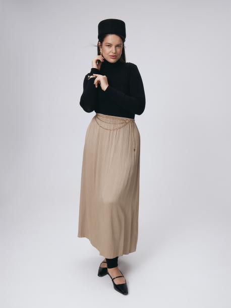 Юбка длины миди из ткани с эффектом крэш 3XL(54) Lalis