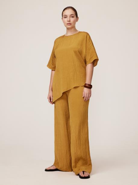 Струящиеся брюки цвета охры 4XL(56) Lalis