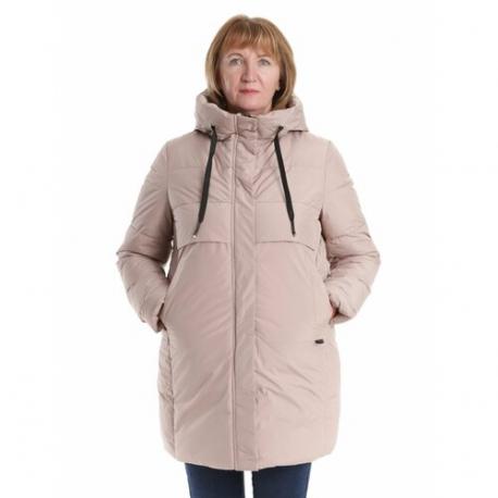 куртка   зимняя, средней длины, для беременных, карманы, размер 58, розовый BELLEB