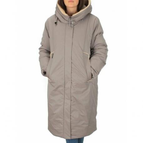 куртка  зимняя, силуэт прямой, манжеты, капюшон, влагоотводящая, грязеотталкивающая, ветрозащитная, карманы, внутренний карман, несъемный мех, размер 5XL - 56, бежевый Не определен