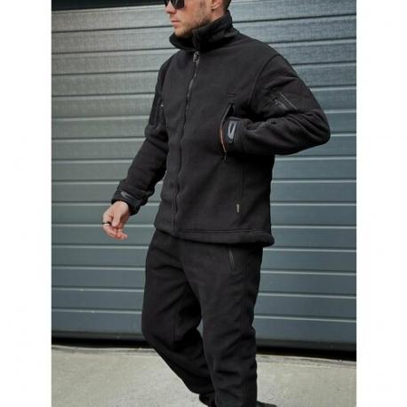 Костюм , толстовка и брюки, повседневный стиль, прямой силуэт, карманы, пояс на резинке, размер 48/50, черный MAD Man