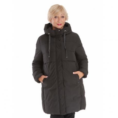 куртка   зимняя, средней длины, силуэт свободный, ветрозащитная, размер 58, черный BELLEB