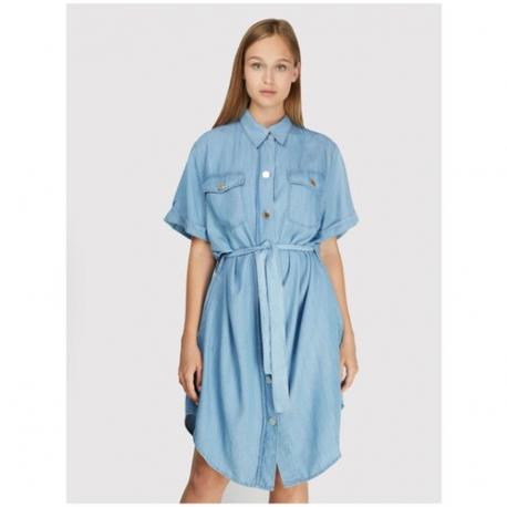 Платье-рубашка , вискоза, повседневное, размер 46N/XXL, голубой Pinko