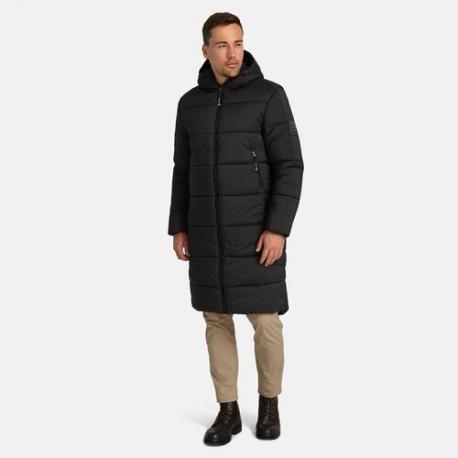 куртка  зимняя, силуэт прямой, стеганая, светоотражающие элементы, карманы, капюшон, размер S, черный Huppa