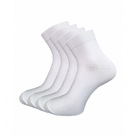 Мужские носки , 4 пары, укороченные, вязаные, размер 27 (41-43), белый ЛЧПФ