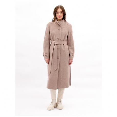 Пальто   демисезонное, шерсть, силуэт прямой, размер 46/170, бежевый Trifo