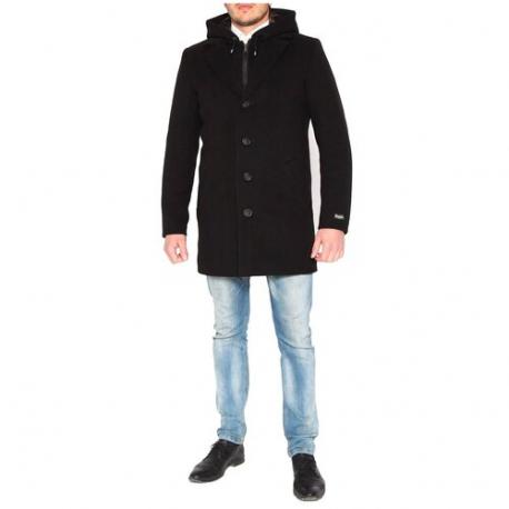 Пальто , демисезон/зима, силуэт прилегающий, средней длины, съемная подкладка, капюшон, карманы, подкладка, утепленное, размер 46-176, черный Misteks design