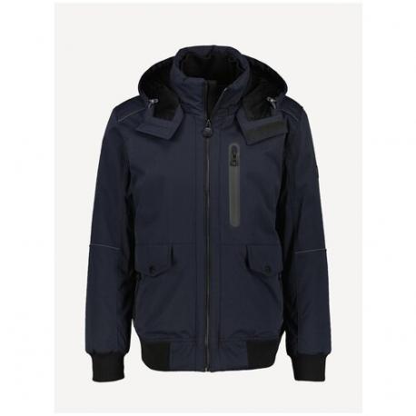 Куртка , демисезон/зима, силуэт прямой, капюшон, карманы, манжеты, размер L, синий Lerros