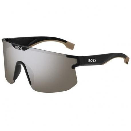 Солнцезащитные очки   1500/S 087 TI, монолинза, с защитой от УФ, зеркальные, серый BOSS