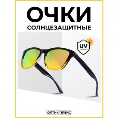 Солнцезащитные очки , вайфареры, оправа: пластик, с защитой от УФ, градиентные, черный OpticPlace