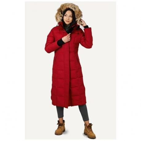 Пуховик , удлиненный, внутренний карман, карманы, съемный капюшон, капюшон, регулируемый капюшон, манжеты, ветрозащитный, водонепроницаемый, размер L (46), красный Arctic Bay