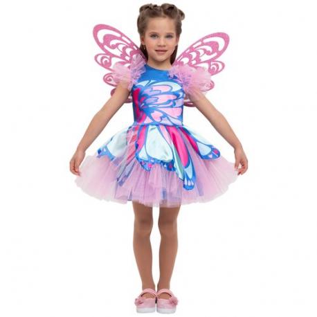 Карнавальный костюм детский для девочки Фея Винкс Блум Winx Club в комплекте с крыльями на рост 116-122 Вестифика