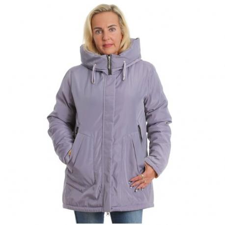 куртка  , демисезон/зима, средней длины, силуэт свободный, ветрозащитная, размер 56, фиолетовый MODTEX