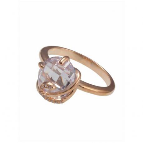 Кольцо помолвочное , хрусталь, размер 17, бесцветный Lotus Jewelry