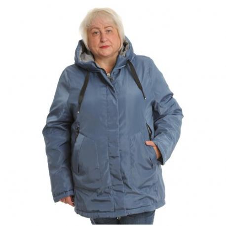 куртка  , демисезон/зима, средней длины, силуэт свободный, ветрозащитная, размер 70, синий MODTEX