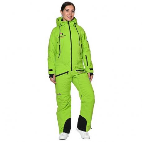 Комбинезон , зимний, силуэт полуприлегающий, карман для ски-пасса, водонепроницаемый, размер 44, зеленый RAIDPOINT