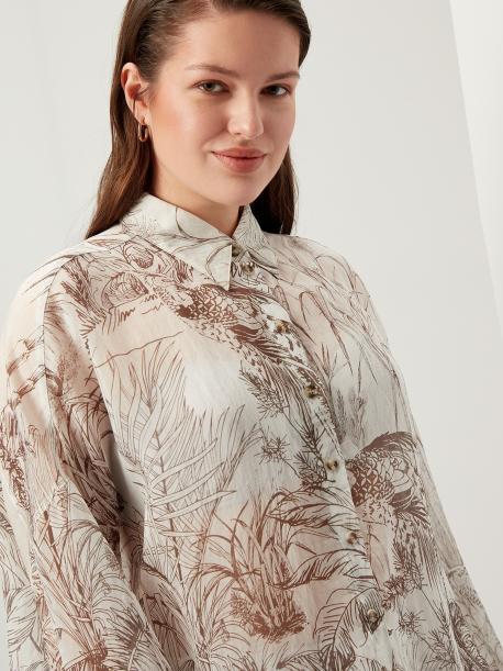 Блуза с принтом лёгкая светлая (50) Lalis