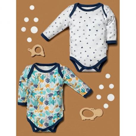 Limited Collection Набор боди с длинным рукавом Занзибар, Треугольники 2 шт. Little Fox