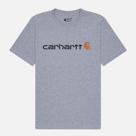 Мужская футболка  Relaxed Fit Heavyweight Logo Graphic, цвет серый, размер XXL CARHARTT