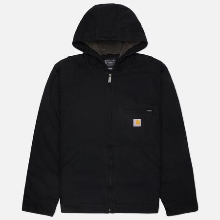 Мужская демисезонная куртка  Washed Duck Sherpa Lined, цвет чёрный, размер L CARHARTT