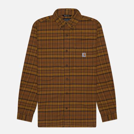 Мужская рубашка  Rugged Flex Relaxed Fit Midweight Flannel Plaid, цвет коричневый, размер L CARHARTT