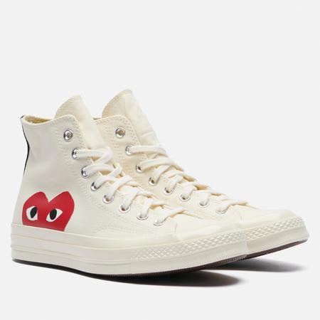 Кеды  x Comme des Garcons Play Chuck 70 Hi, цвет бежевый, размер 38 EU Converse