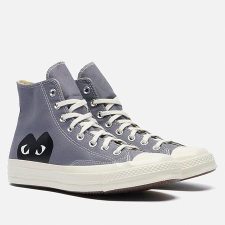 Мужские кеды  x Comme des Garcons Play Chuck 70 Hi, цвет серый, размер 38 EU Converse
