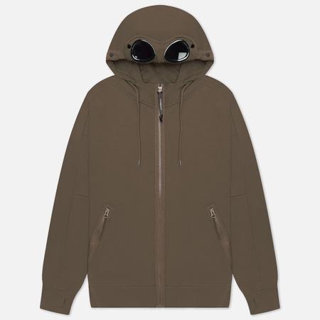 Мужская толстовка  Diagonal Raised Goggle Zipped, цвет коричневый, размер XXL C.P. COMPANY