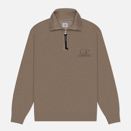 Мужская толстовка  Reverse Brushed & Emerized Diagonal Fleece Mixed Half Zipped, цвет серый, размер M C.P. COMPANY
