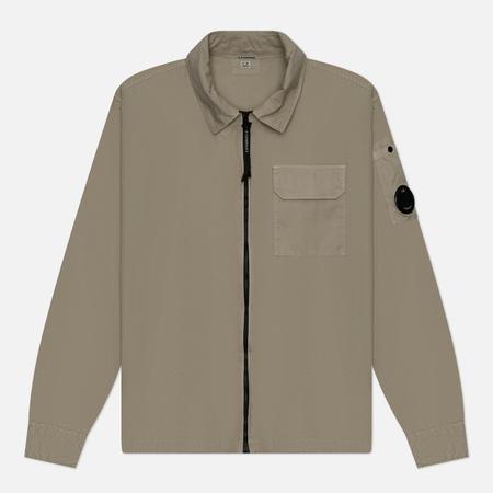 Мужская рубашка  Organic Gabardine Full Zip Overshirt, цвет бежевый, размер L C.P. COMPANY