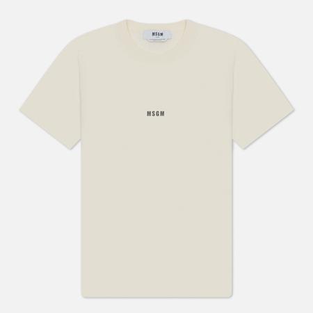 Женская футболка  Micrologo Basic Crew Neck, цвет бежевый, размер XS MSGM