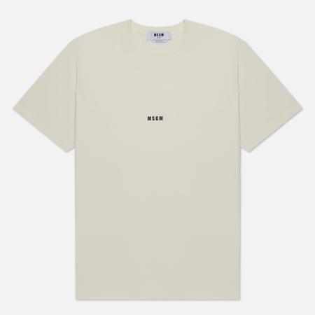 Мужская футболка  Micrologo Basic Crew Neck, цвет бежевый, размер S MSGM