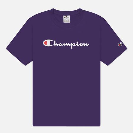 Мужская футболка  Big Logo Crew Neck, цвет фиолетовый, размер M Champion