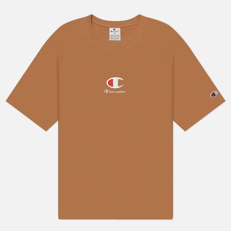 Мужская футболка  Big C Logo Crew Neck, цвет коричневый, размер XXL Champion