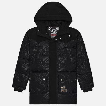Мужской пуховик  Heritage Heat Seal All Over Print Down With Logo Applique, цвет чёрный, размер XL Evisu