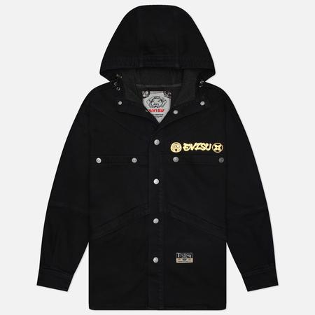 Мужская джинсовая куртка  Heritage Ninja Daruma Printed Denim, цвет синий, размер XXL Evisu