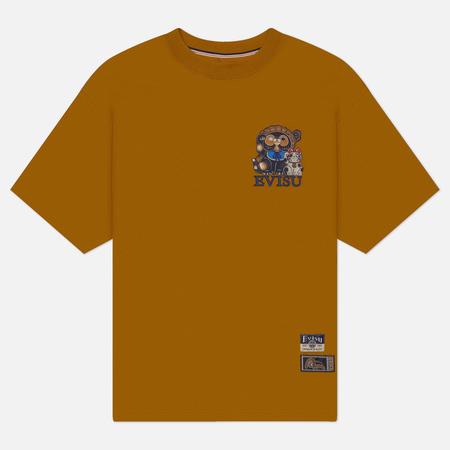 Мужская футболка  Heritage Tanuki Fortune Cat Daruma Printed, цвет бежевый, размер XXL Evisu