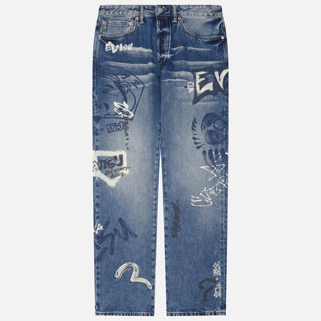 Мужские джинсы  Heritage Graffiti Printed, цвет голубой, размер 31 Evisu
