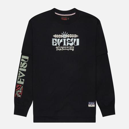 Мужской лонгслив  Heritage 2 In 1 Totem Graphic Printed, цвет чёрный, размер XL Evisu