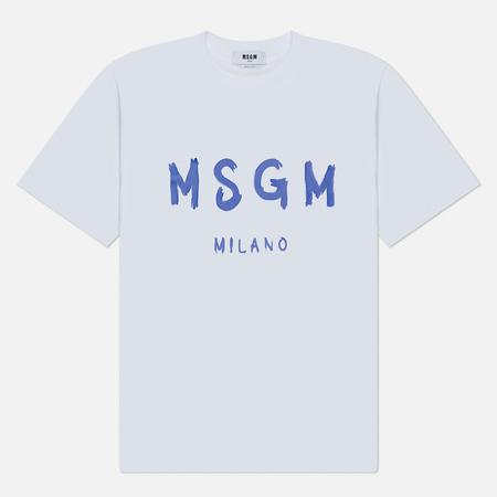 Мужская футболка  Brush Stroke Logo, цвет белый, размер XL MSGM