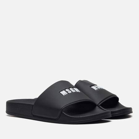 Женские сланцы  Micrologo Slide, цвет чёрный, размер 36 EU MSGM