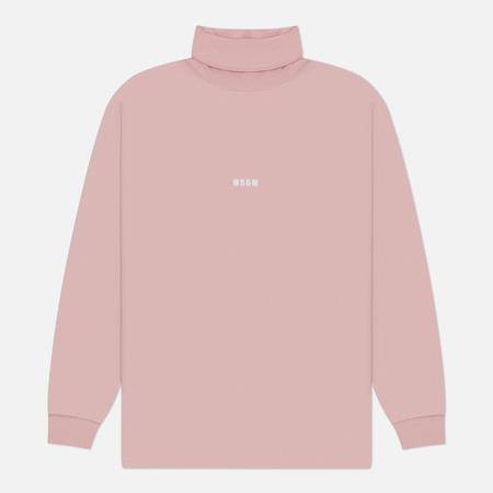 Мужской лонгслив  Micrologo Print Turtle Neck, цвет розовый, размер L MSGM