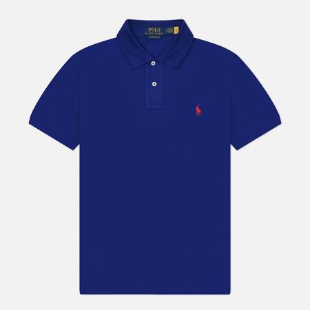 Мужское поло  The Iconic Basic Mesh Custom Slim Fit, цвет синий, размер S Polo Ralph Lauren