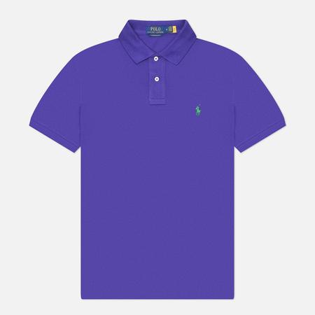 Мужское поло  The Iconic Basic Mesh Custom Slim Fit, цвет фиолетовый, размер S Polo Ralph Lauren