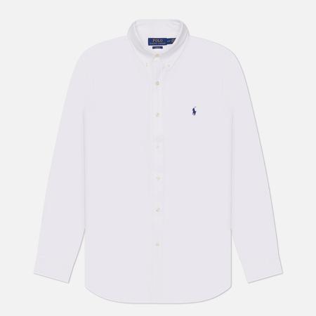 Мужская рубашка  Embroidered Logo Poplin Slim Fit, цвет белый, размер L Polo Ralph Lauren