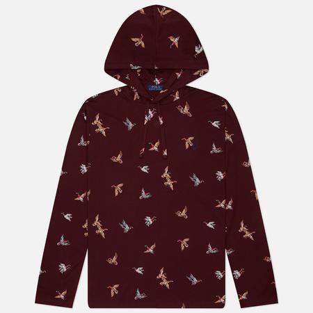 Мужской лонгслив  All Over Mallard Hoodie, цвет бордовый, размер XXL Polo Ralph Lauren