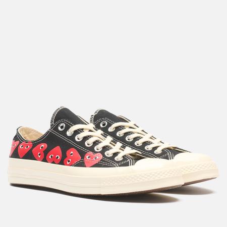 Мужские кеды  x Comme des Garcons Play Chuck 70 Multi Heart Low, цвет чёрный, размер 36.5 EU Converse