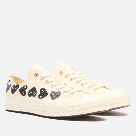 Кеды  x Comme des Garcons Play Chuck 70 Multi Heart Low, цвет бежевый, размер 42.5 EU Converse