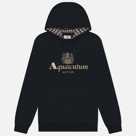 Мужская толстовка  Active Big Logo Raglan Hoodie, цвет синий, размер S Aquascutum